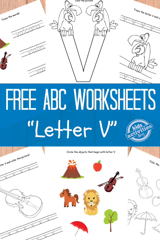 Free letter v worksheets for preschool kindergarten kids activities blog