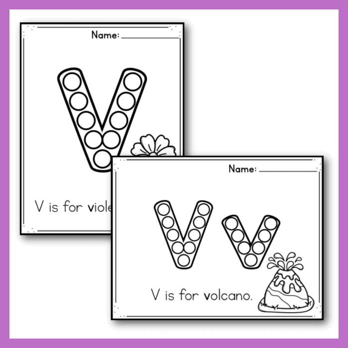 Free printable letter v worksheets tracing letter recognition alphabet sounds