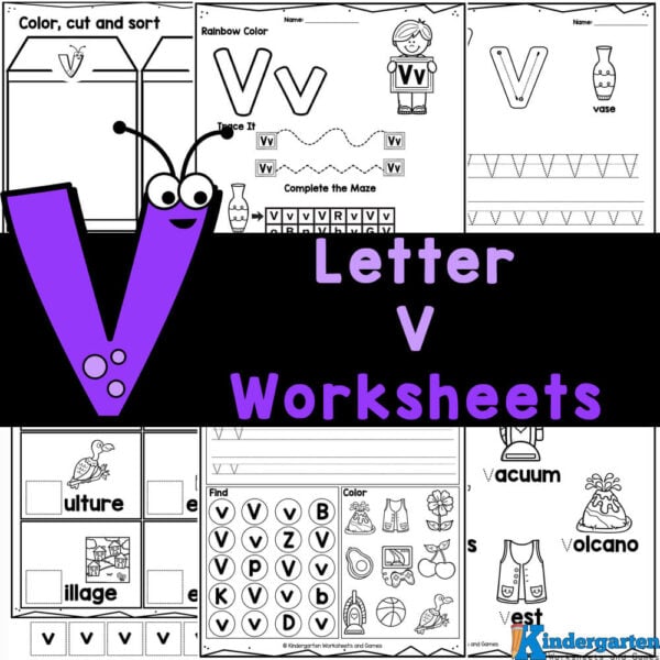 Free printable letter v worksheets for kindergarten