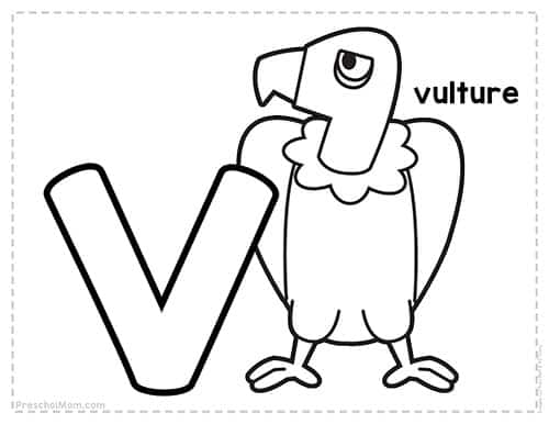 Letter v preschool printables