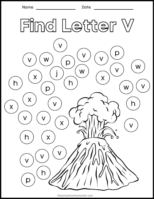 Letter v worksheets free easy print