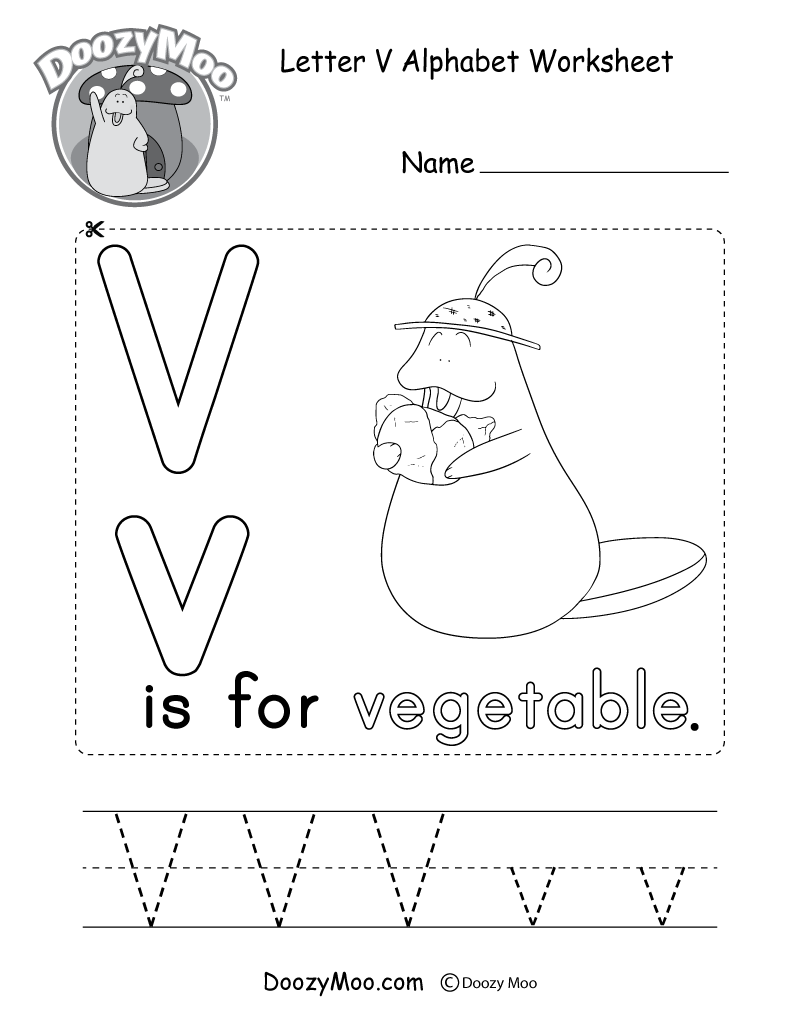 Cute uppercase letter v coloring page free printable