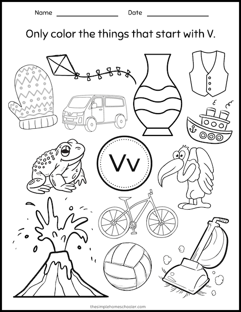 Letter v worksheets free easy print