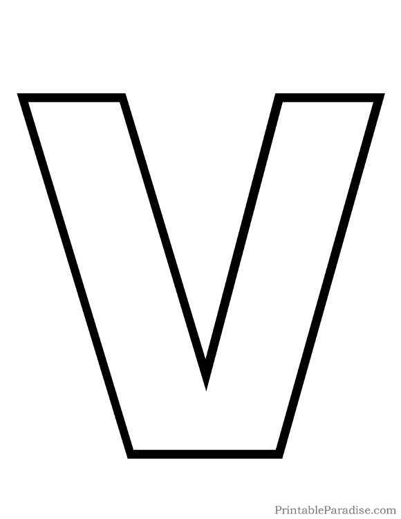 Printable letter v outline