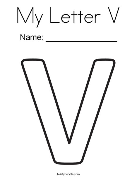 My letter v coloring page