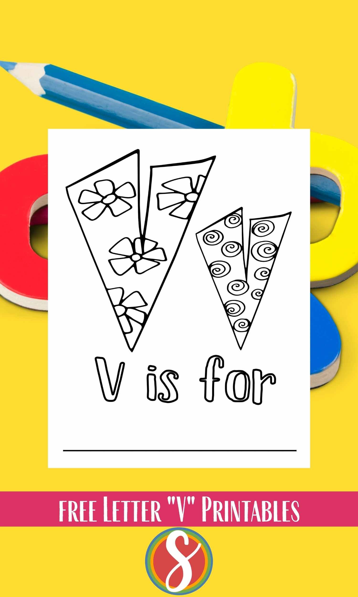 Free letter v coloring pages â stevie doodles