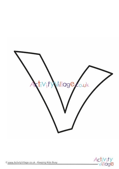 Letter template lower case v quirky