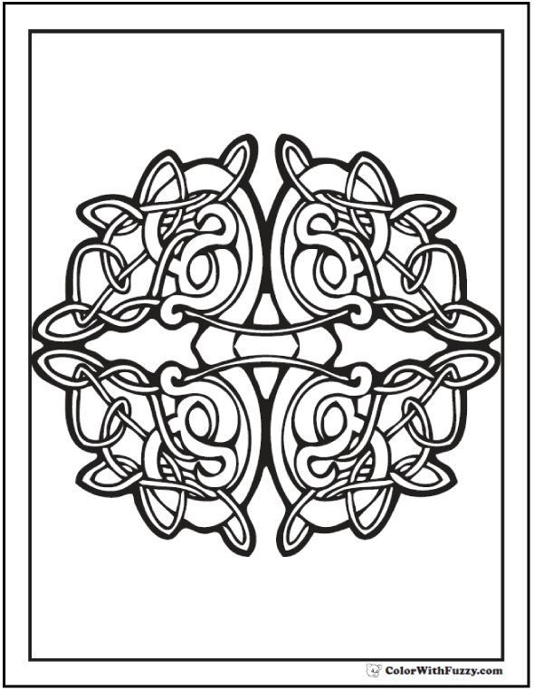 Celtic coloring page tight vine tangle
