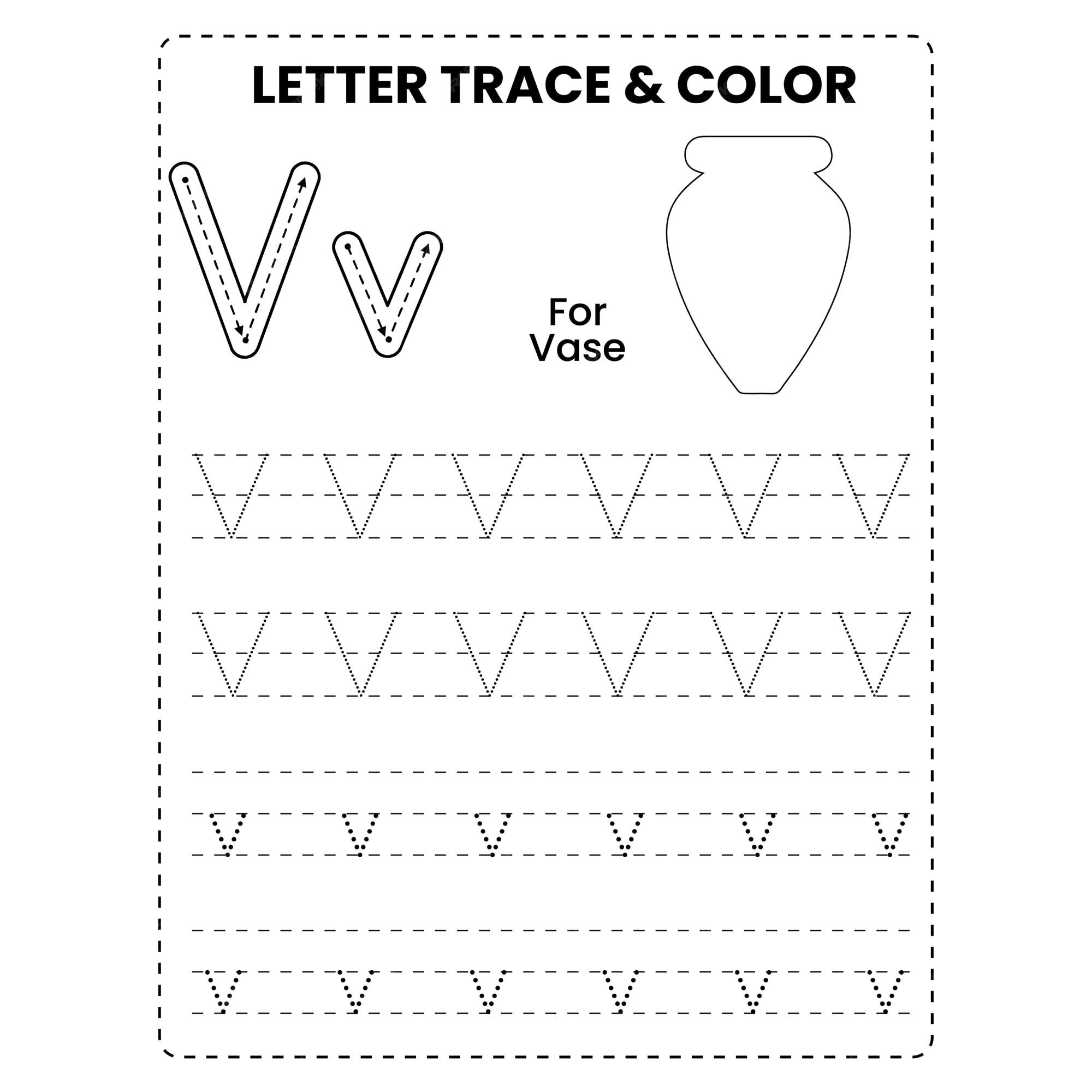 Premium vector letter tracing or alphabet tracing and color page for kids printable premium vector