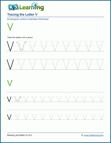 Tracing the letter v v k learning