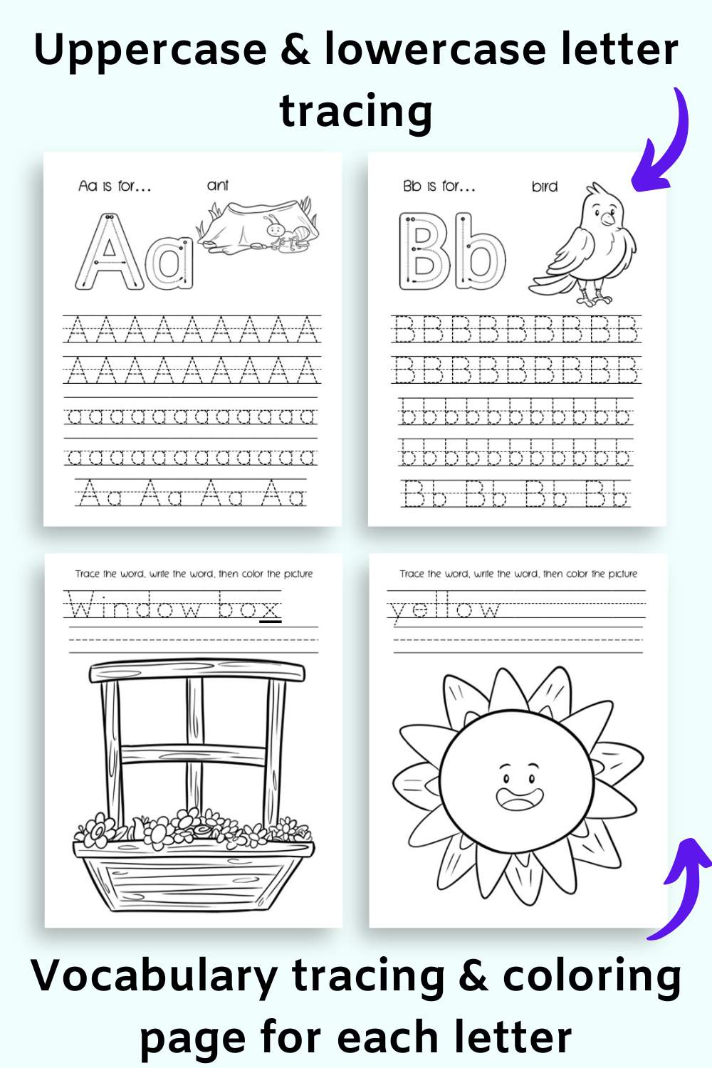 Spring alphabet tracing coloring book â the artisan life