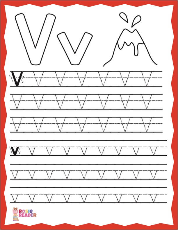 Trace letter v