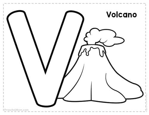 Letter v preschool printables