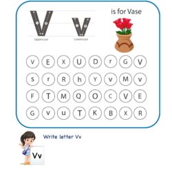 Kindergarten letter v reading writing and tracing worksheets