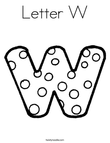 Letter w coloring page