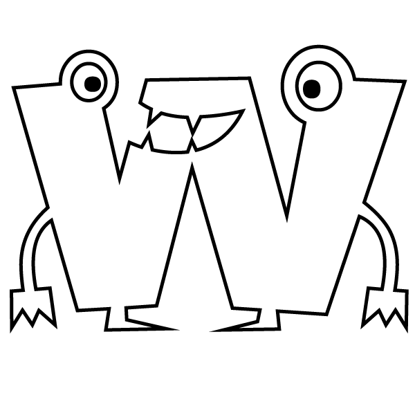 Letter w coloring page â