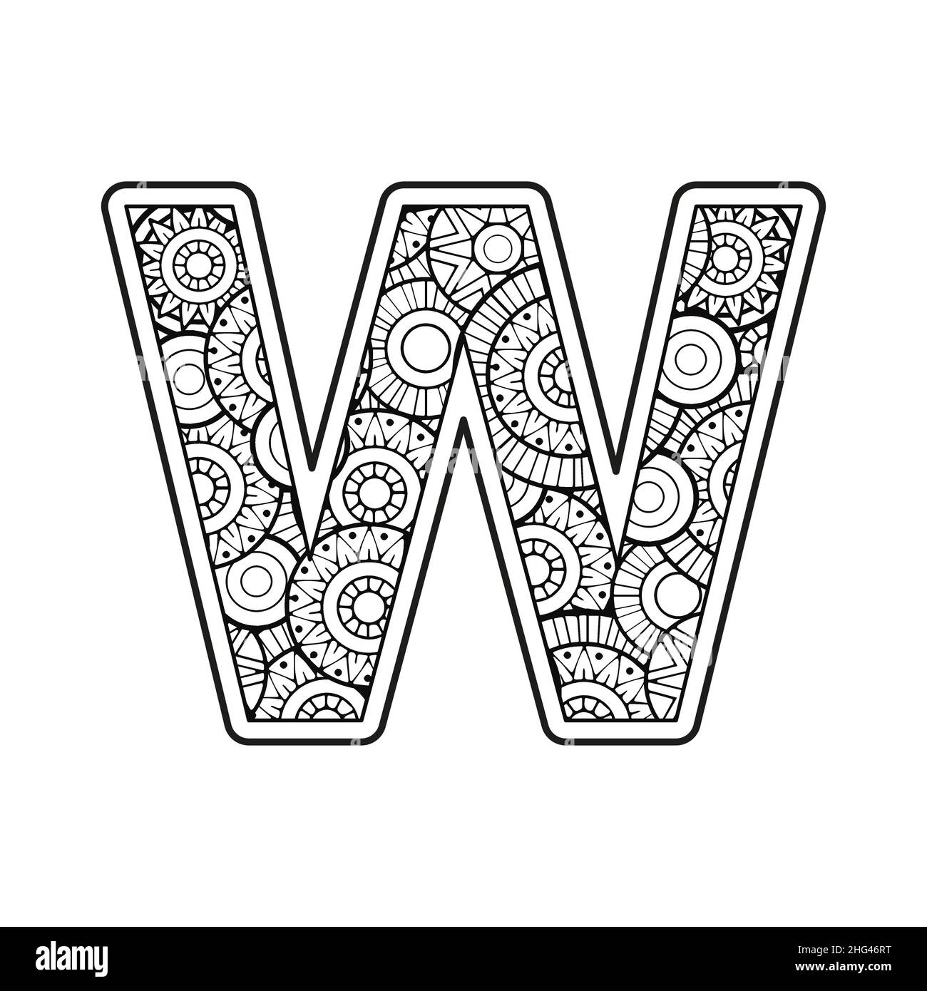 Letter w coloring pages cut out stock images pictures