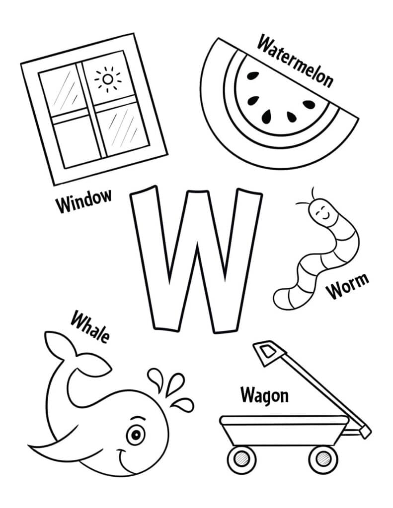 Free letter w worksheets for preschool â the hollydog blog