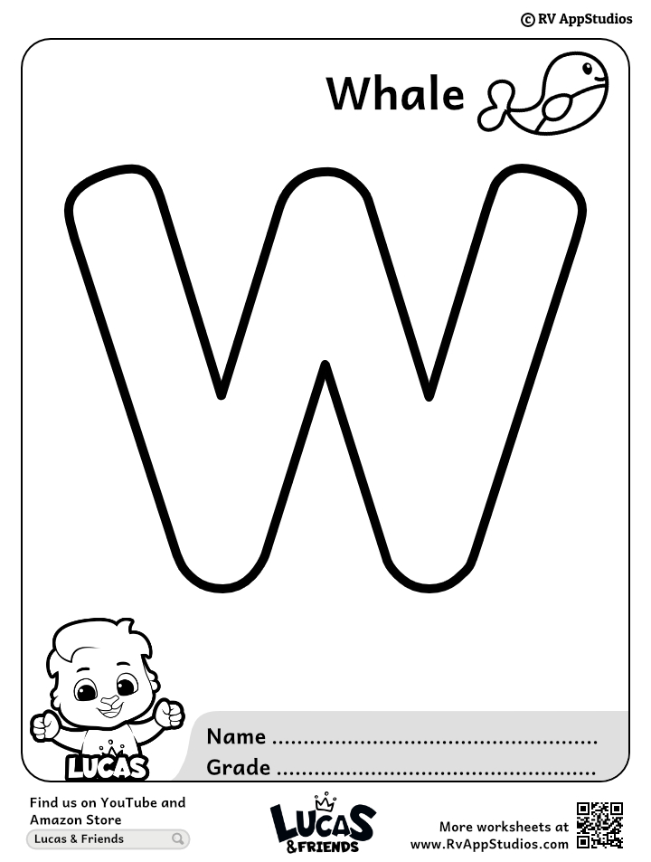 Letter w coloring pages