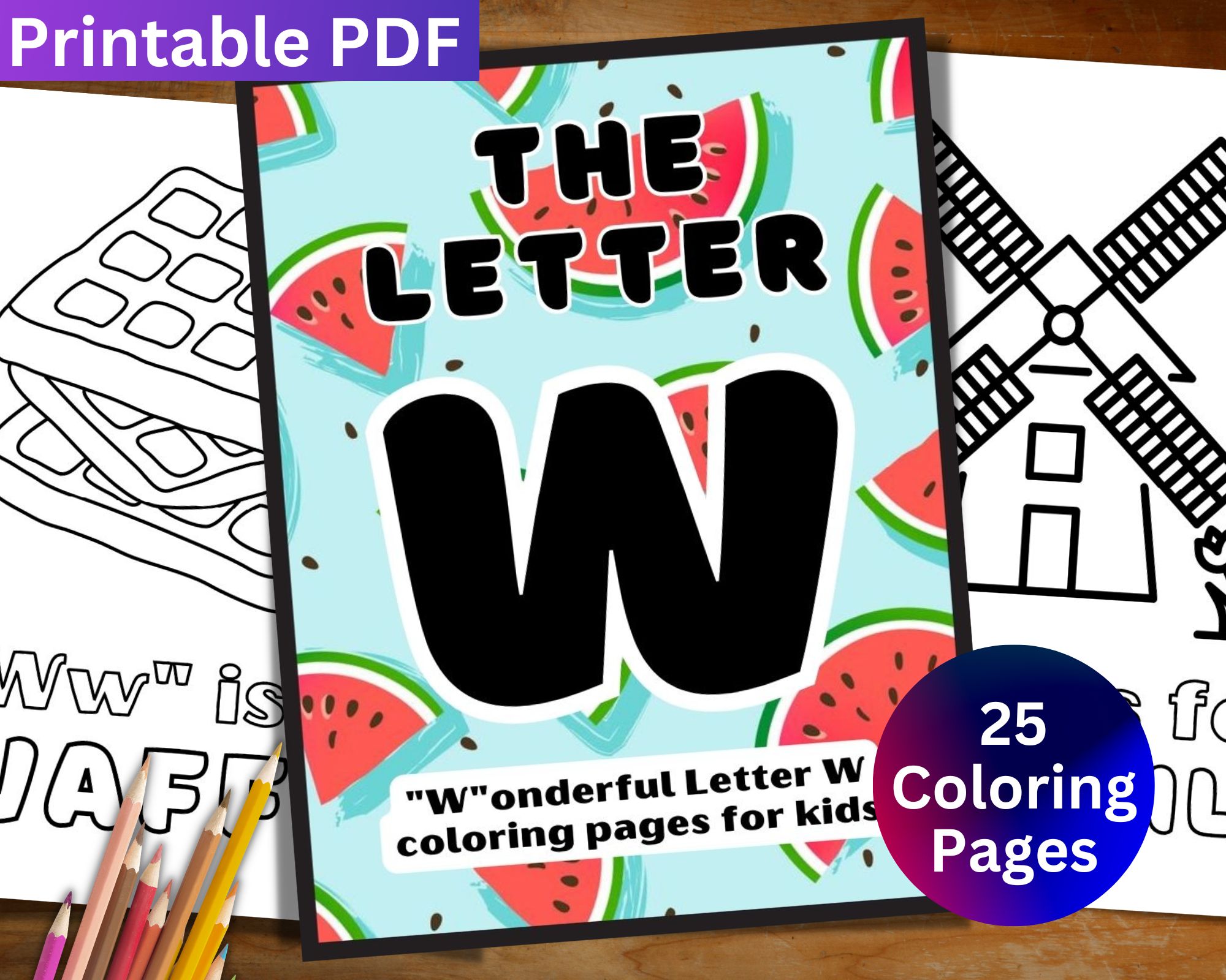 Download wonderful letter w coloring pages for kids