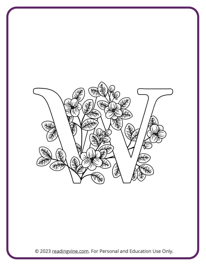 Letter w coloring pages