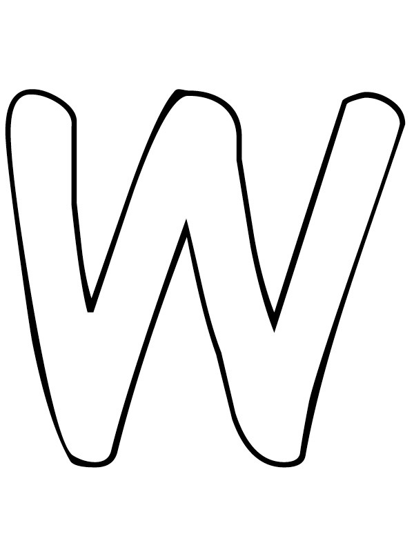 Letter w coloring page