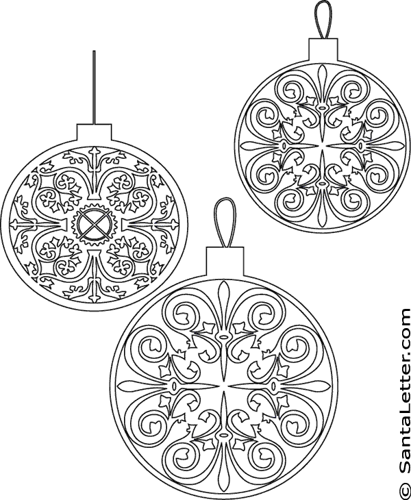 Christmas ornaments coloring pages at