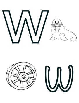 Letter w coloring page worksheet by knox worksheets tpt