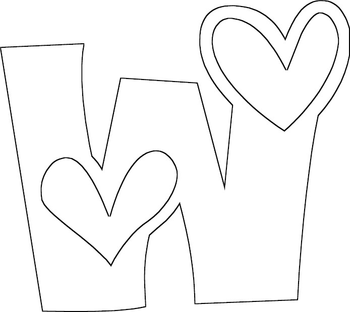 Full letter w coloring page