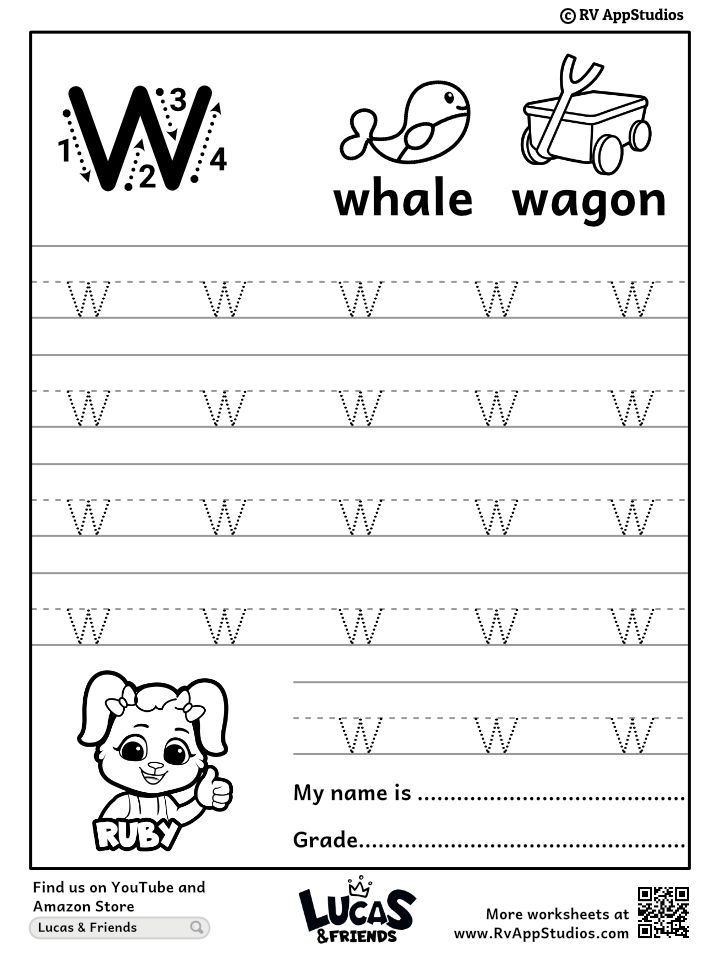 Lowercase letter w tracing worksheets trace small letter w worksheet