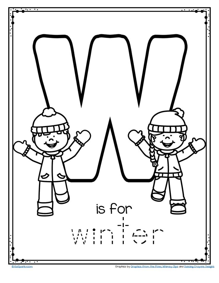 W is for winter trace and color preschool worksheets letter w worksheets kindergarten worksheets