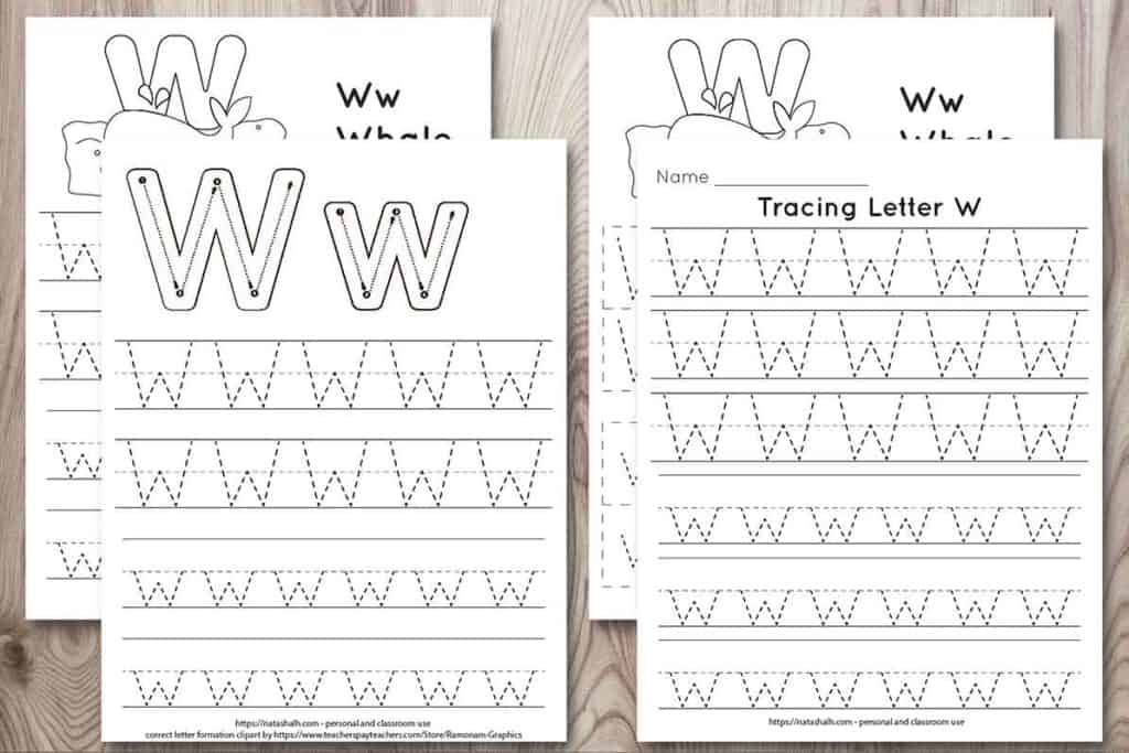 Free printable letter w tracing worksheets w is for whale