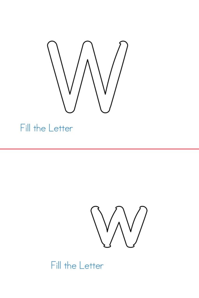 Free letter w worksheets for preschool kids