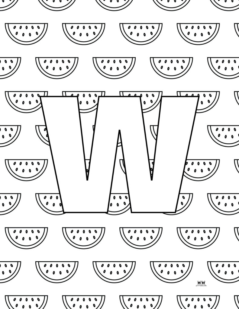 Letter w coloring pages