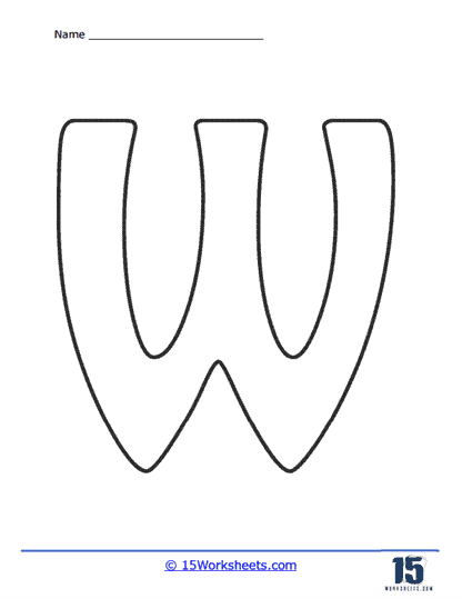 Bubble letter w worksheets