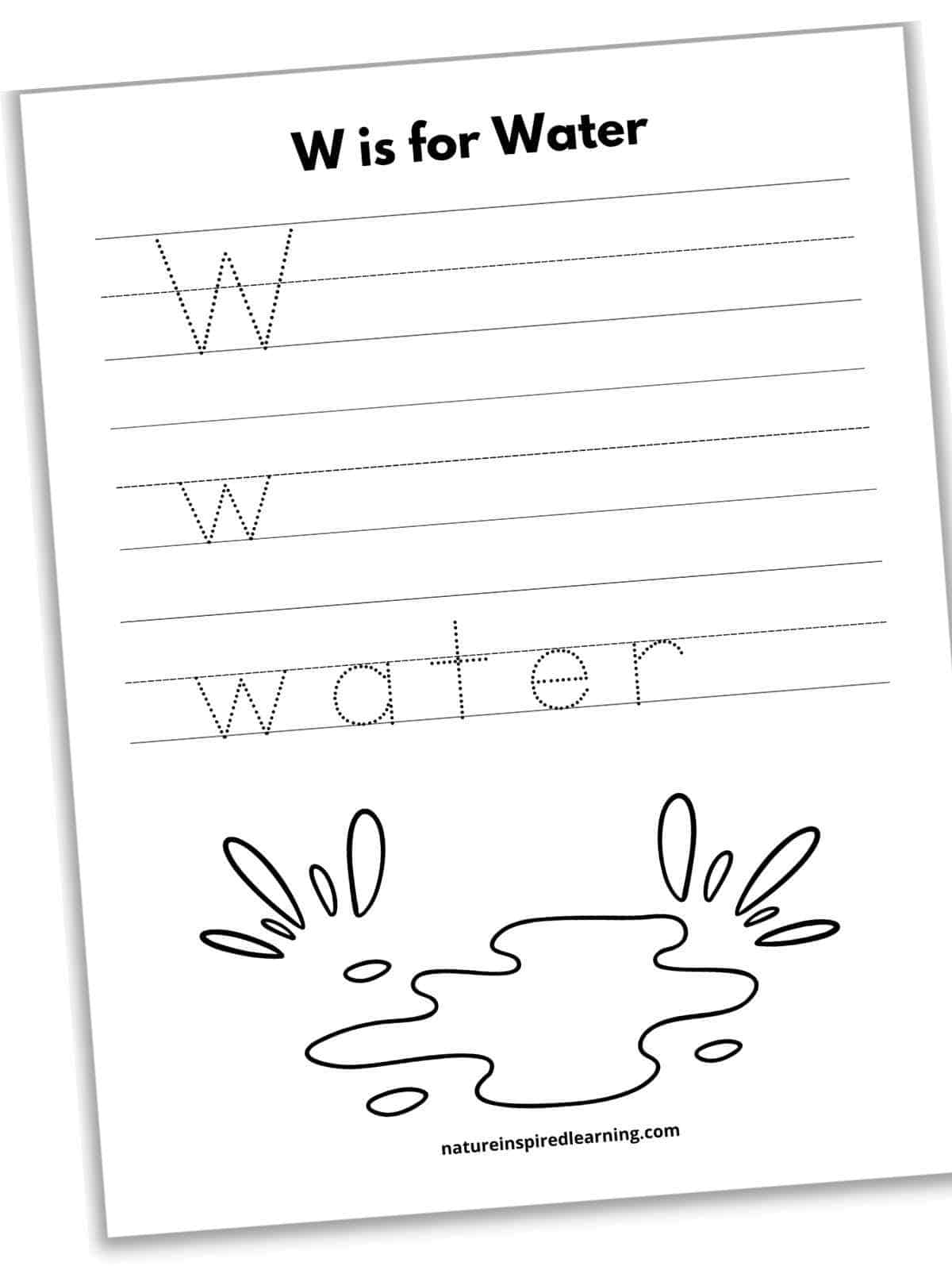 Letter w tracing worksheets