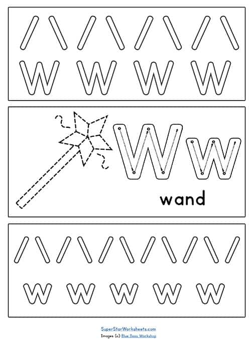 Letter w worksheets