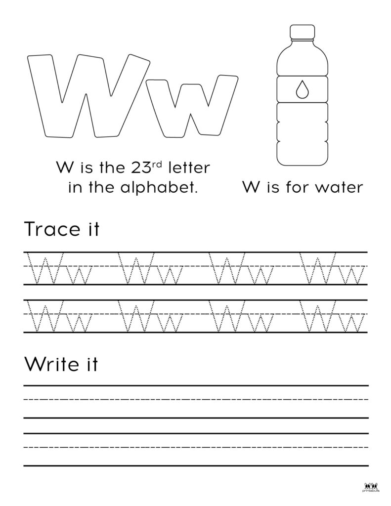 Letter w worksheets