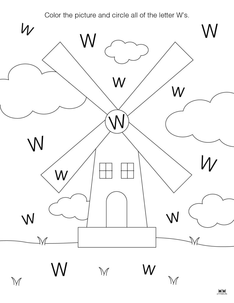 Letter w worksheets