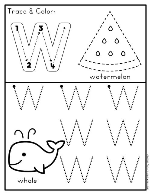 Letter w preschool printables