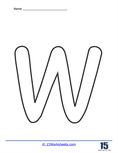 Bubble letter w worksheets