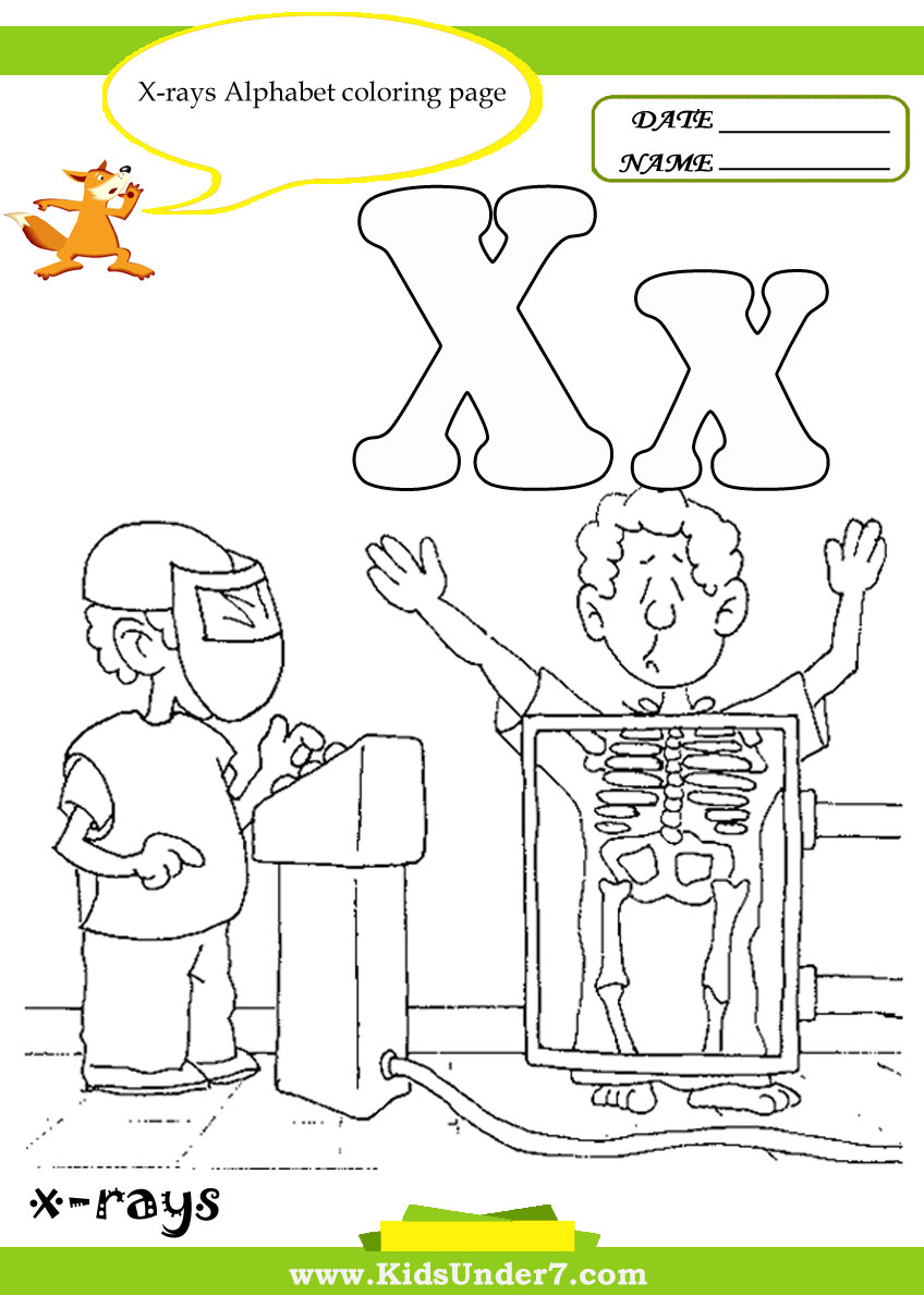 Kids under letter x worksheets and coloring pages