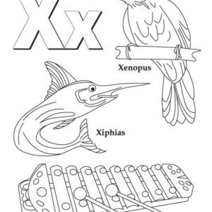 Letter x coloring pages printable for free download