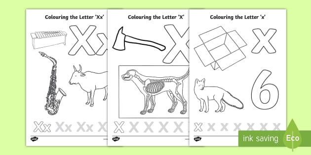 Letter x louring pages parents home teaching tools