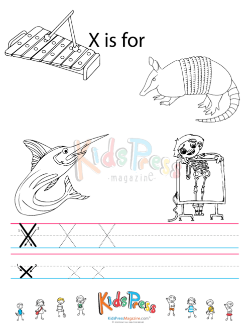 Alphabet tracing worksheet â x