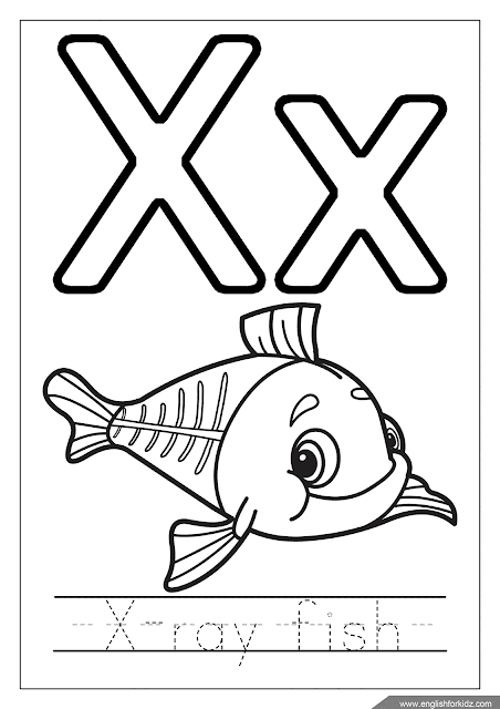 English for kids step by step letter x worksheets flash cards coloring pages