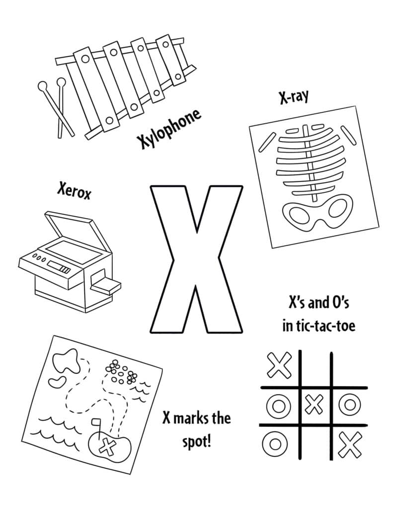 Free letter x worksheets for preschool â the hollydog blog