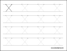 Letter x writing and coloring sheet