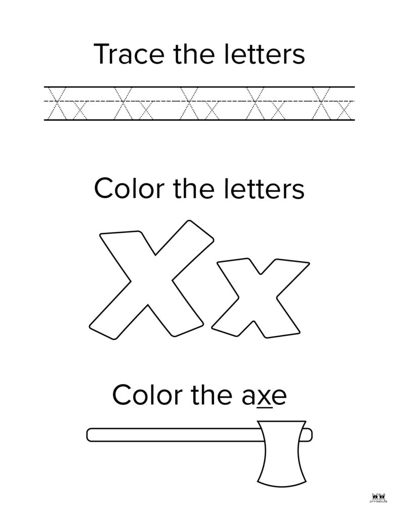 Letter x worksheets