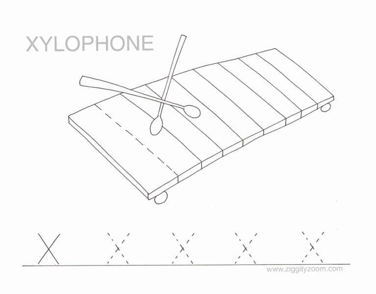 Letter x alphabet tracing worksheets